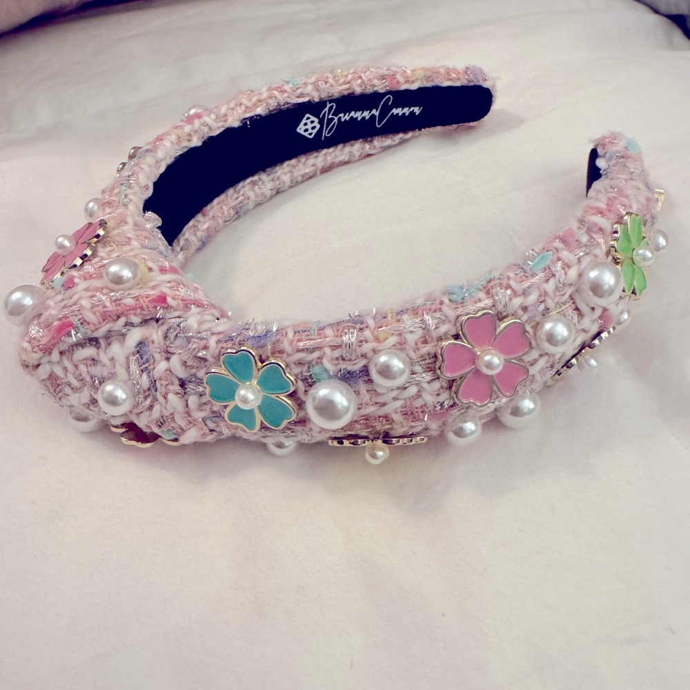 Brianna Cannon Kids Size Pearls and Flowers Headband